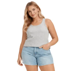Plus Size Ribbed Sleeveless Tank Top