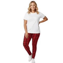 Plus-Size Soft Stretch Plaid Leggings