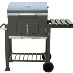 Portable BBQ Charcoal Grill with Foldable Side Shelf