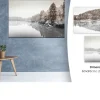 Printed Canvas 60 x 90 cm | Winter Lake with Mountain