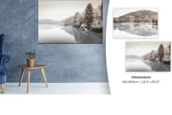Printed Canvas 60 x 90 cm | Winter Lake with Mountain