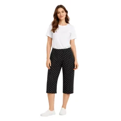 Printed Cropped Pull-On Pants