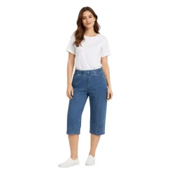 Printed Cropped Pull-On Pants
