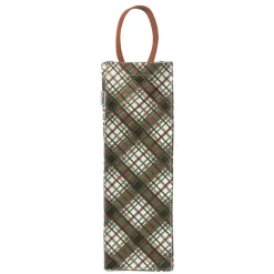 Printed Jute Wine Bags 4x4x14 In Asst