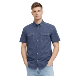 Printed Short Sleeve Button-Up Shirt