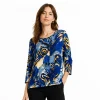Printed 3/4 Sleeve Knit Top