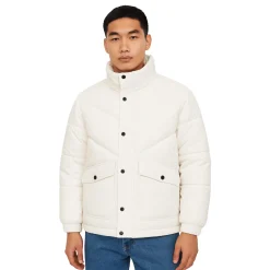 Quilted Puffer Jacket with High Collar