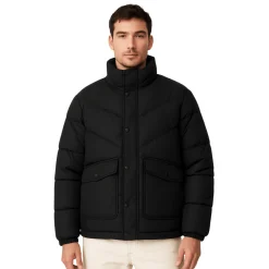 Quilted Puffer Jacket with High Collar
