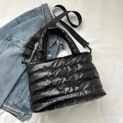 Quilted Tote Bag with Adjustable Strap