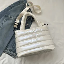 Quilted Tote Bag with Adjustable Strap