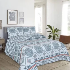 Quilt 2pc Marrakesh Blue Medallion