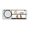 Rectangular Metal Wall Shelf with Mirror and MDF Shelves – 40 x 10 x 60 cm