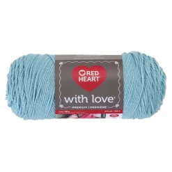 Red Heart With Love Iced Aqua
