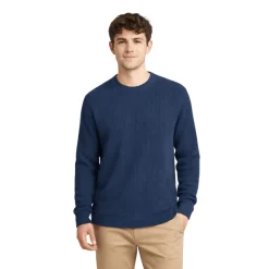 Ribbed Crew Neck Knit Sweater