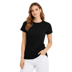 Ribbed Crew Neck T-Shirt