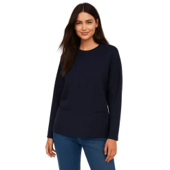 Ribbed Long-Sleeve Crewneck Top