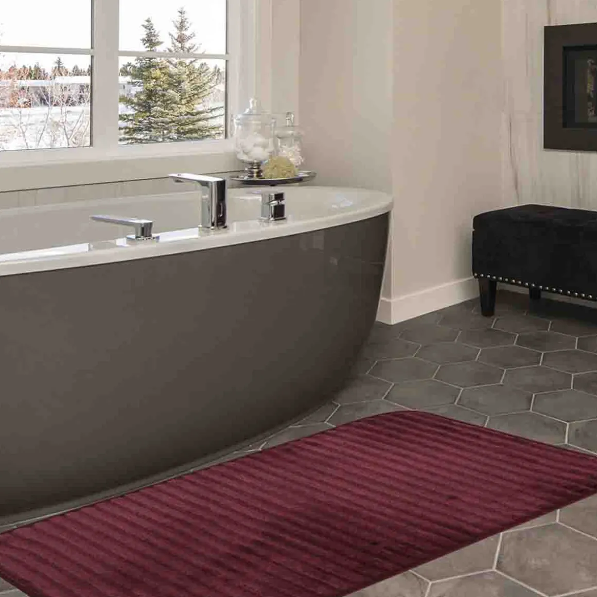 Ribbed Memory Foam Bath Mat