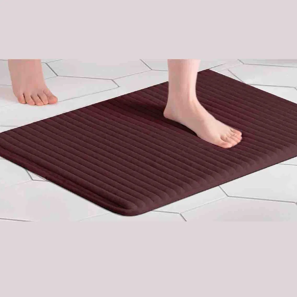 Ribbed Memory Foam Bath Mat