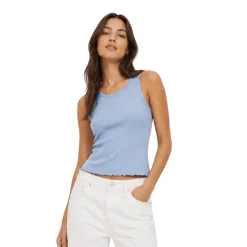 Ribbed Scalloped Hem Tank Top