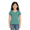 Ribbed Short Sleeve T-Shirt with Lettuce Trim