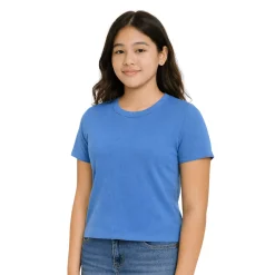 Ribbed Short Sleeve T-Shirt with Lettuce Trim