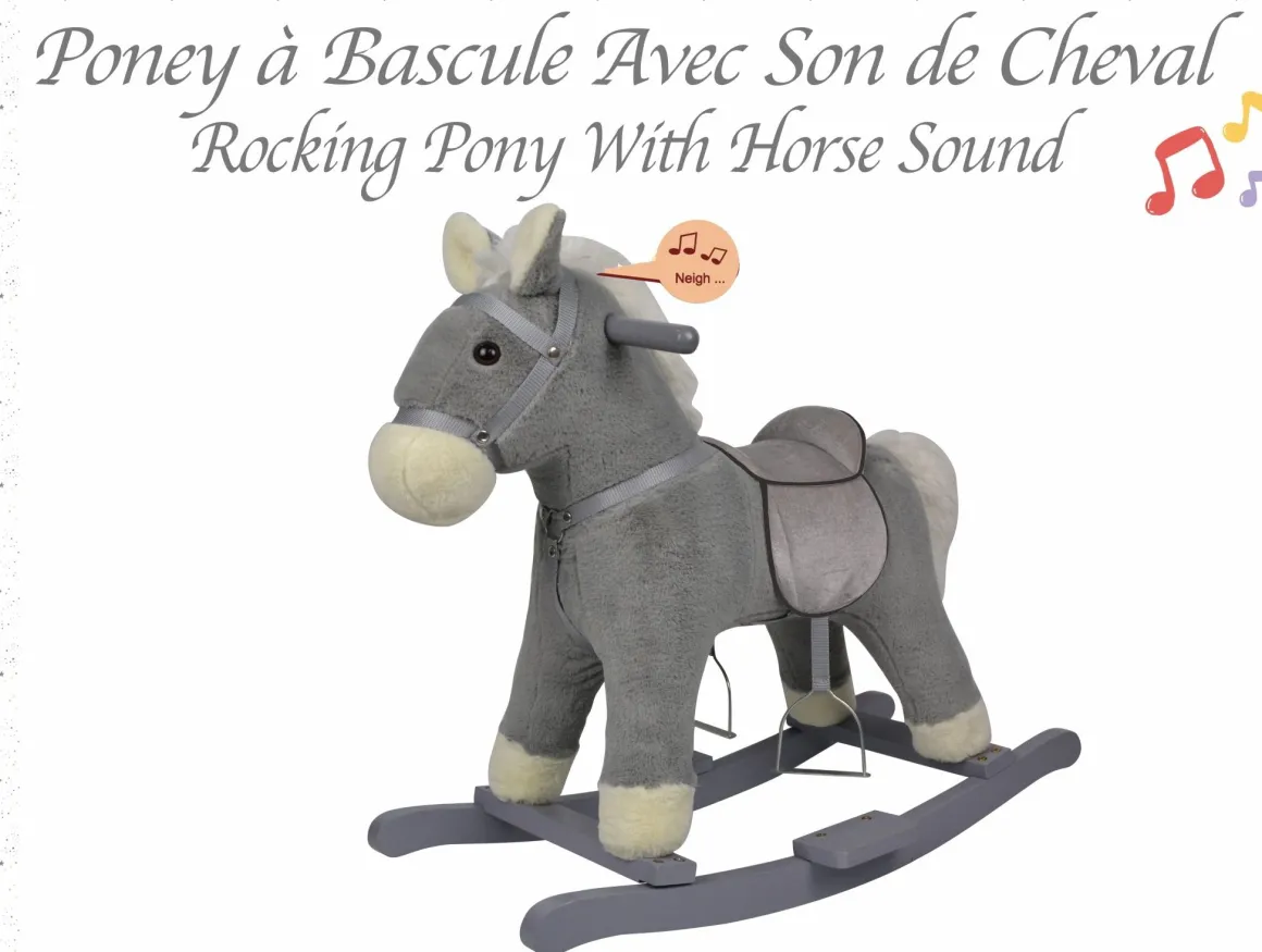 ROCKING PONY WITH HORSE SOUND (64X34X60CM)