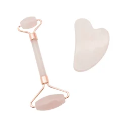 Rose Quartz Facial Care Set – Roller & Gua Sha