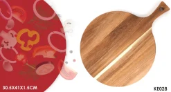 Round Acacia Cutting Board Wt Handle