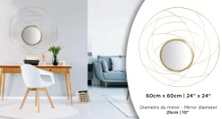 Round Curves Gold Mirror