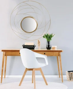 Round Curves Gold Mirror