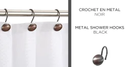 Round 12pk metal shower hooks