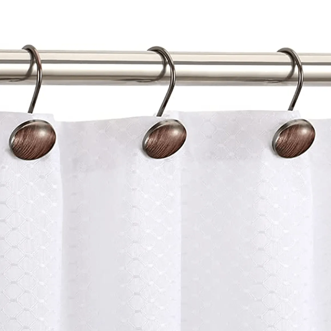 Round 12pk metal shower hooks