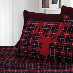 Rustic Cabin Finnegan - Navy Red Sheet Set