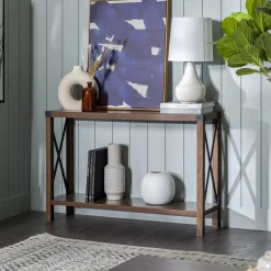 Rustic Metal Entry Table
