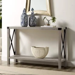 Rustic Metal Entry Table