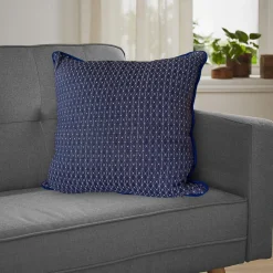 Samar - Dobby Cushion Blue Cotton Jacquard