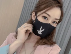 Scuba Face Mask 1pc Rhinestone Washable