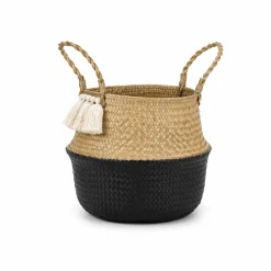 Seagrass Basket Half Black