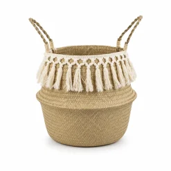 Seagrass Basket with White Tassels