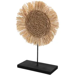 Seagrass Circle On Metal Stand 14in(H)