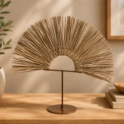 Seagrass Dome On Metal Stand 14in(H)