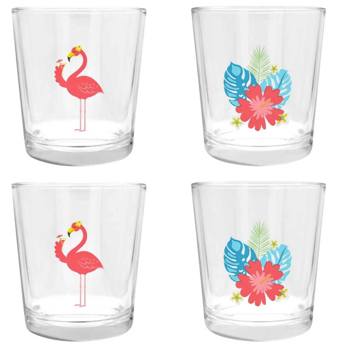 Set/4 Flamingo Glasses