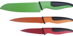 Set Of 3 Colored Non Stick Knives