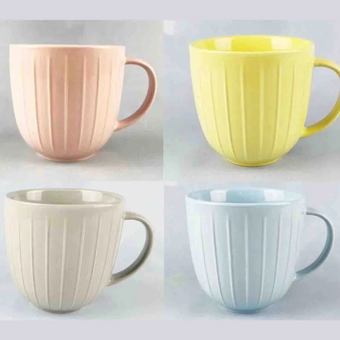 SET OF 4 Stoneware Glazed Mug Set