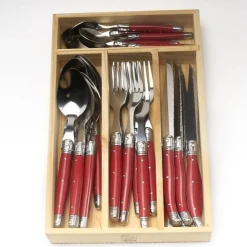 Set of 26 Utensils Laguiole | Red or Black