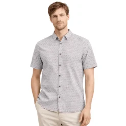 Short Sleeve Plaid Button-Up Shirt