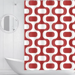 Shower Curtain 70x72 Retro Geo Microfiber