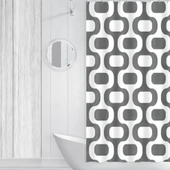 Shower Curtain 70x72 Retro Geo Microfiber