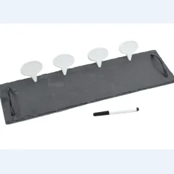 Slate Rect Cheese Set 6pcs With Labels