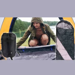 Sleeping bag -Adult With hat Grey